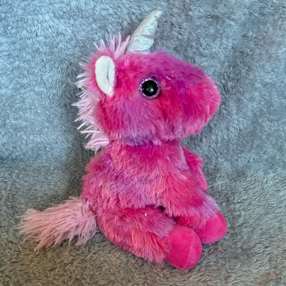 Sparks Pink Unicorn Plush Glitter Horn Big Eyes Stuffed Animal Soft Toy